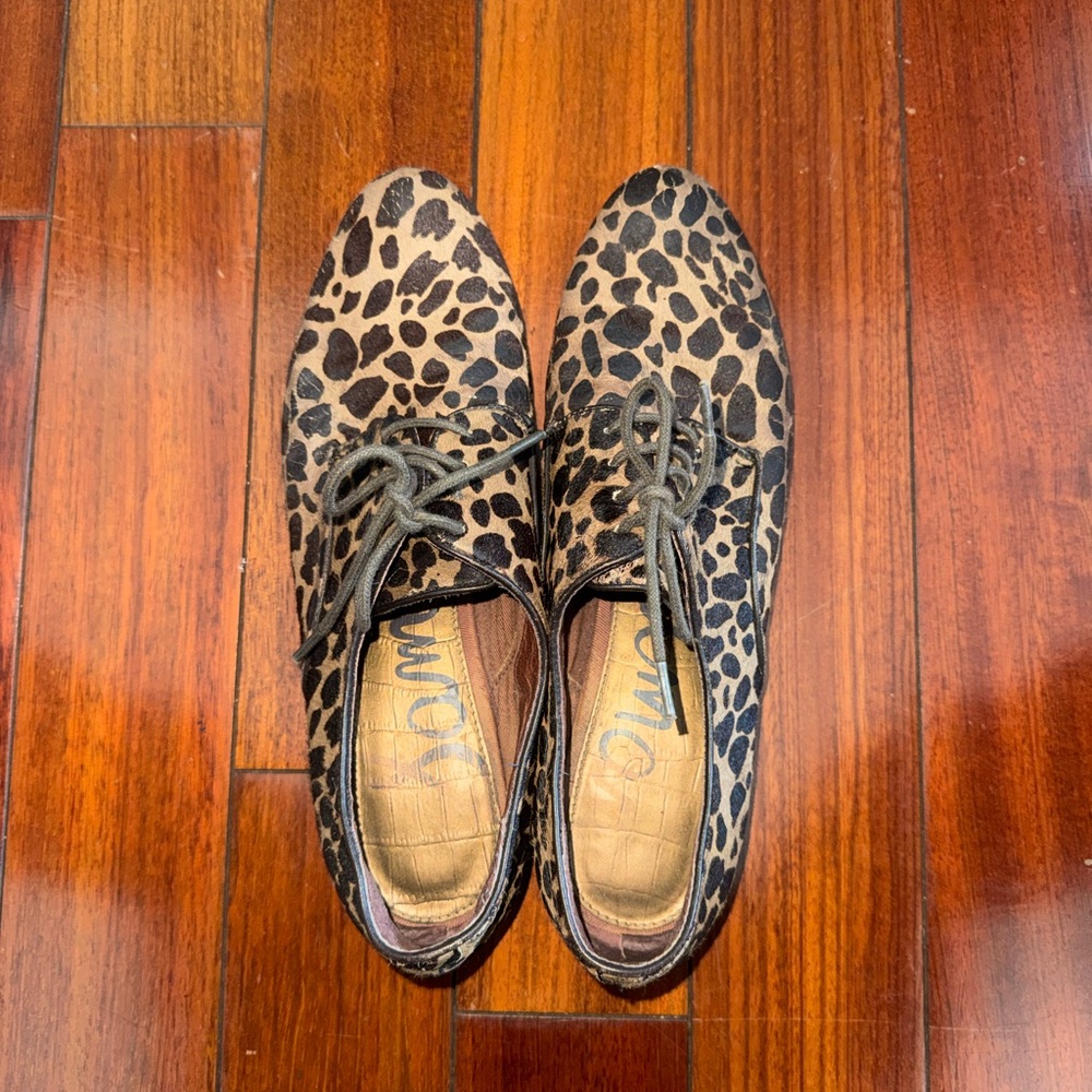 Sam & Libby Leopard Print Flats - Picture 1 of 4